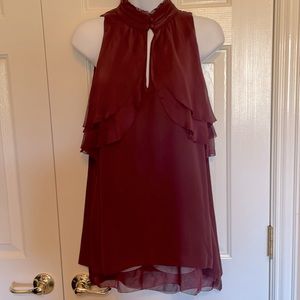 White House Black Market Sleeveless Chiffon Blouse, Size 12